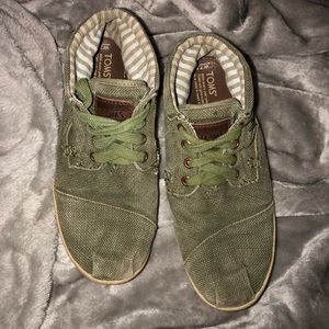 TOMS Olive Green Lace Up